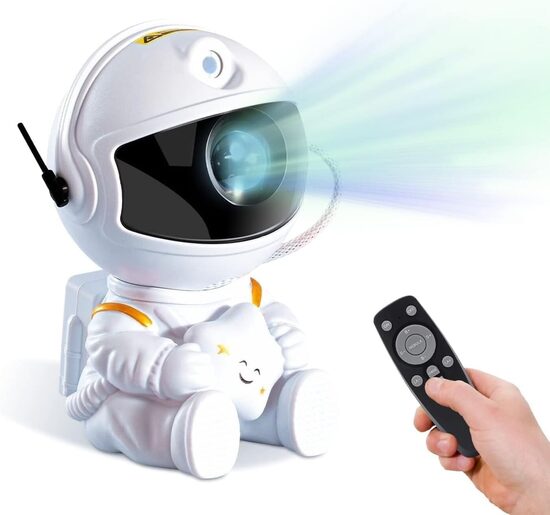 LED 3D galaktikų ir žvaigždžių projektorius  Mini Astronaut, baltas